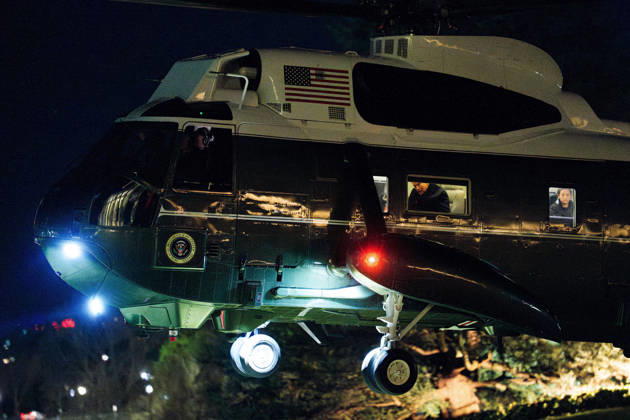 Donald Trump Returns to White House United States President Donald J Trump looks out at Marine One as he arrives at the White House in Washington, DC, USA, on Tuesday, January 20, 2026. Credit: Aaron Schwartz Pool via CNP Washington District of Columbia United States Copyright: xPool ABACAx