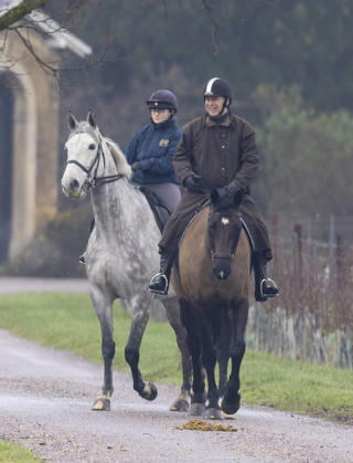 Andrew Mountbatten Windsor 19 01 2026 Andrew Mountbatten Windsor rides with a groom on the Windsor Estate.  Copyright: xDougxSeeburgx NINTCHDBPICT001052598438