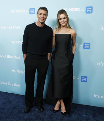 Scott Foley and Erinn Hayes arrive on the red carpet for the premiere of It s Not Like That, produced by Wonder Project for Prime Video at Metrograph on Wednesday, January 21, 2026 in New York City.  NYP20260121104 JOHNxANGELILLO