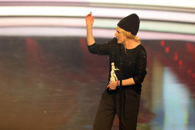 Bayerischer Filmpreis 2025 Julia Lemke bei ihrer Dankesrede für ihren Preis in der Kategorie Bester Kinderfilm (Zirkuskind). Verleihung des 47. Bayerischen Filmpreises am 23.01.2026 im Prinzregententheater in München. Bayern, Deutschland. Der Bayerische Filmpreis wird seit 1979 von der Bayerischen Staatsregierung verliehen, um die Bedeutung des Kinofilms als Kulturgut herauszustellen.