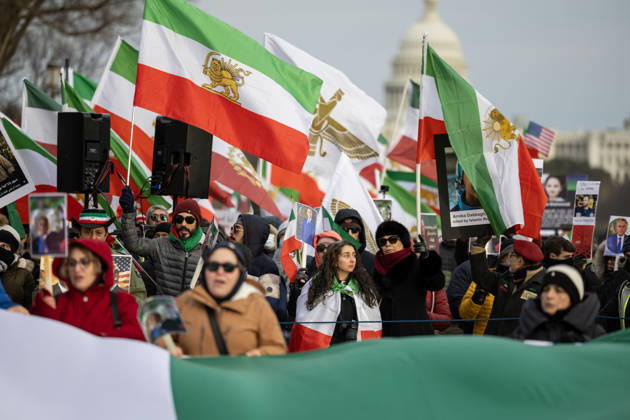 January 24, 2026, Washington, District Of Columbia, USA: Hundreds of Iranians gathered in front of the U.S. Capitol building in Washington, D.C., on Saturday, January 24, to protest against the Islamic Republic and the killing of thousands of Iranians inside the country. The demonstrators chanted pro-Pahlavi and antiÃ¢â‚¬Islamic Republic slogans and called for regime change in Iran, and then marched toward the Washington Monument. Washington USA - ZUMAkh2_ 20260124_znp_kh2_016 Copyright: xAlixKhalighx