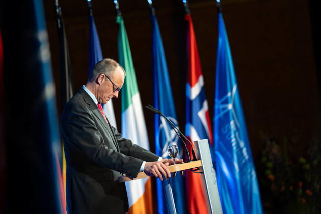 Bundeskanzler Friedrich Merz hält eine Rede im Hamburger Rathaus vor den Teilnehmern des Nordseegipfels;3rd North Sea Summit 2026 in Hamburg, Germany - 3. Nordseegipfel 2026 in Hamburg, Deutschland, Hamburg Hamburg Deutschland Rathaus, Townhall