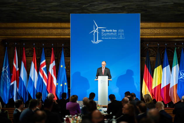 Bundeskanzler Friedrich Merz hält eine Rede im Hamburger Rathaus vor den Teilnehmern des Nordseegipfels;3rd North Sea Summit 2026 in Hamburg, Germany - 3. Nordseegipfel 2026 in Hamburg, Deutschland, Hamburg Hamburg Deutschland Rathaus, Townhall