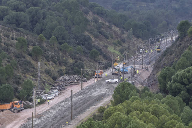 Adif starts track repair works in Adamuz Cordoba after the accident Images of the track repair works in Adamuz after the accident, on January 29th, 2026, in Cordoba Andalusia, Spain Staff of the Railway Infrastructure Administrator Adif has started this Thursday the repair works of the railway track passing through the Cordoba municipality of Adamuz after the railway accident on Sunday, January 18th, which caused 45 deaths and more than 120 injured due to the derailment of an Iryo train, Madrid-bound Iryo train, which collided laterally with an Alvia train, Huelva-bound, which later went off the track and registered the highest number of victims 29 JANUARY 2026 Cordoba Andalucia Cordoba Andalucia Espana Copyright: xMaderoxCuberox 7253232