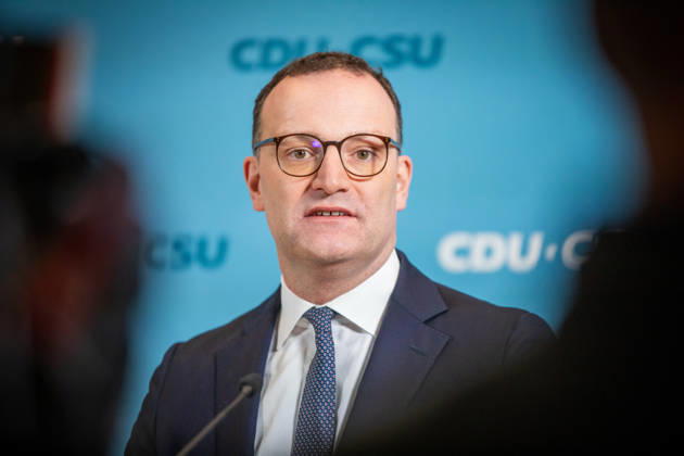 Jens Spahn, Vorsitzender der CDU CSU-Fraktion, aufgenommen bei einem Pressestatement im Deutschen Bundestag, Berlin, 27.01.2026. Berlin Deutschland Copyright: xNeelexJanssenx