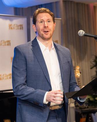 February 2, 2026, Bronx, New York, USA: Eric Price, 2026 Kleban Prize winner for most promising musical theatre lyricist speaks during awards ceremony at ASCAP offices in New York, NY on February 2, 2026. Bronx USA - ZUMAr339 20260202_znp_r339_017 Copyright: xLevxRadinx