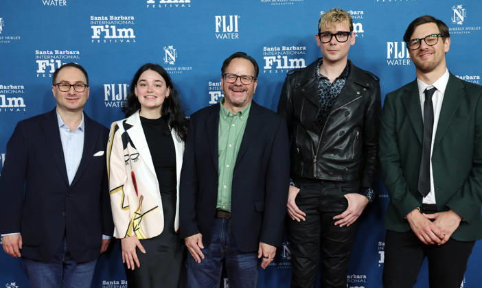 41st Annual Santa Barbara International Film Festival: Maltin Modern Master Award Honoring Adam Sandler 5 February 2026 . Santa Barbara, California - Madeleine Schumacher, Paul Bales, Brendan Petrizzo, Anthony Frith attend 41st Annual Santa Barbara International Film Festival: Maltin Modern Master Award Honoring Adam Sandler held at rlington Theatre in Santa Barbara., Credit:Sadou Faye Avalon United States, CA, Santa Barbara, Arlington Theatre  Copyright: xSadouxFayex xAvalonx 1072497366