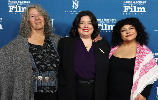 41st Annual Santa Barbara International Film Festival: Maltin Modern Master Award Honoring Adam Sandler 5 February 2026 . Santa Barbara, California - Diane Wilson, Katie Camosy, Jenny Espinoattend 41st Annual Santa Barbara International Film Festival: Maltin Modern Master Award Honoring Adam Sandler held at rlington Theatre in Santa Barbara., Credit:Sadou Faye Avalon United States, CA, Santa Barbara, Arlington Theatre  Copyright: xSadouxFayex xAvalonx 1072497431