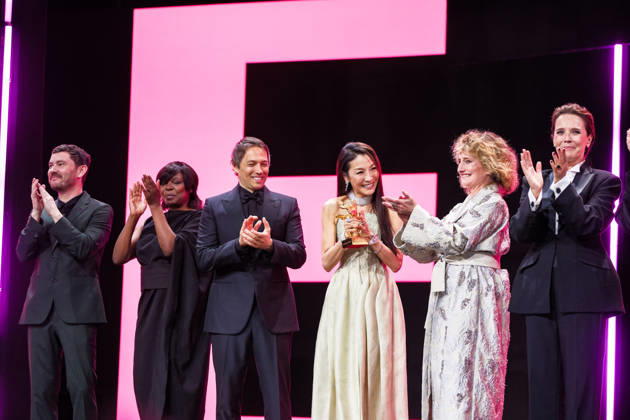 Opening Ceremony , Berlinale Palast , Berlin, Germany Sean Baker, Michelle Yeoh and Festival director Tricia Tuttle on stage during the Opening Ceremony for the Berlinale (Berlin Film Festival) at Berlinale Palast , Berlin, , Germany on 12 February 2026., Credit:Julie Edwards Avalon  Copyright: xJuliexEdwardsx xAvalonx 1074485786