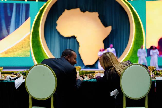 February 13, 2026, Addis Abeba: La presidente del Consiglio Giorgia Meloni al secondo vertice Italia-Africa, Addis Abeba, 13 febbraio 2026 ANSA ufficio stampa Palazzo Chigi +++ UFFICIO STAMPA PALAZZO CHIGI +++ FOTO NON IN VENDITA - DA USARE SOLO PER FINI GIORNALISTICI +++ NPK +++ .--- .An handout picture provided by Palazzo Chigi press office handout shows the italian Prime Minister Giorgia Meloni at the second Italy-Africa summit, Addis Ababa, February 13, 2026 ANSA Palazzo Chigi press office handout +++ ANSA PROVIDES ACCESS TO THIS HANDOUT PHOTO TO BE USED SOLELY TO ILLUSTRATE NEWS REPORTING OR COMMENTARY ON THE FACTS OR EVENTS DEPICTED IN THIS IMAGE - NO ARCHIVING - NO LICENSING - NPK Addis Abeba  - ZUMAa110 20260213_zaf_a110_056 Copyright: xPalazzoxChigixPressxOfficexHandox