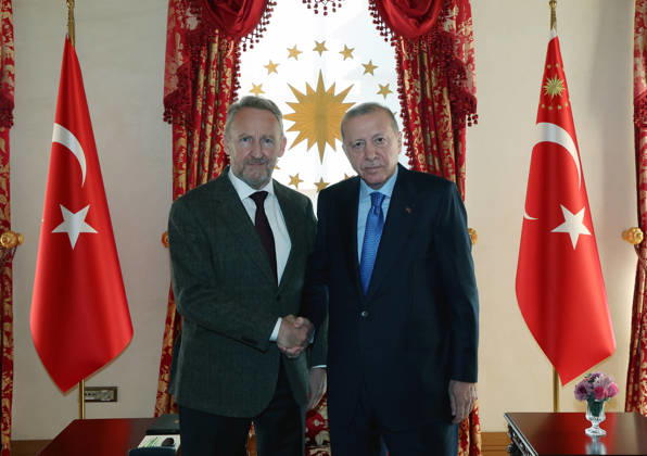 Recep Tayyip Erdogan - Bakir Izetbegovic meeting in Istanbul ISTANBUL, TURKIYE - FEBRUARY 14: (----EDITORIAL USE ONLY - MANDATORY CREDIT - TURKISH PRESIDENCY MURAT CETINMUHURDAR HANDOUT - NO MARKETING NO ADVERTISING CAMPAIGNS - DISTRIBUTED AS A SERVICE TO CLIENTS----) Turkish President Recep Tayyip Erdogan (R) meets with Bakir Izetbegovic (L), the leader of the main Bosnian political party, the Party of Democratic Action in Istanbul, Turkiye on February 14, 2026. Tur Presidency Murat Cetinmuhurdar Anadolu Istanbul Turkey. Editorial use only. Please get in touch for any other usage.  Copyright: x2026xAnadoluxTurxPresidency MuratxCetinmuhurdarx