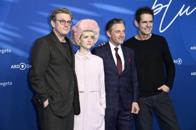 Hendrik Handloegten, Liv Lisa Fries, Volker Bruch und Tom Tykwer bei der ARD Blue Hour 2026 im Rahmen der Berlinale 2026 im Hotel Telegraphenamt. Berlin, 13.02.2026