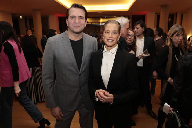 Pierre Kiwitt und Marie Baeumer bei der Verleihung vom Ritterorden fuer Kunst und Literatur im Rahmen der Berlinale Soiree Francaise du Cinema in der Franzoesischen Botschaft am 16.02.2026 in Berlin Berlinale Soiree Francaise 2026- Verleihung vom Chevalier Orden