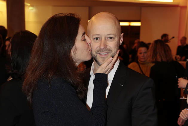 Aurelie Bros und Fabian Gasmia bei der Verleihung vom Ritterorden fuer Kunst und Literatur im Rahmen der Berlinale Soiree Francaise du Cinema in der Franzoesischen Botschaft am 16.02.2026 in Berlin Berlinale Soiree Francaise 2026- Verleihung vom Chevalier Orden