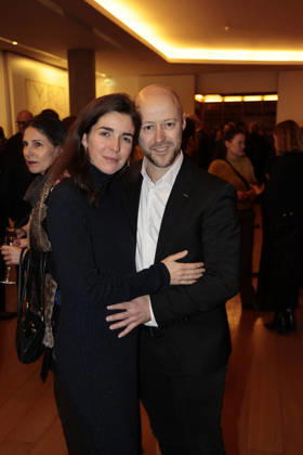 Aurelie Bros und Fabian Gasmia bei der Verleihung vom Ritterorden fuer Kunst und Literatur im Rahmen der Berlinale Soiree Francaise du Cinema in der Franzoesischen Botschaft am 16.02.2026 in Berlin Berlinale Soiree Francaise 2026- Verleihung vom Chevalier Orden
