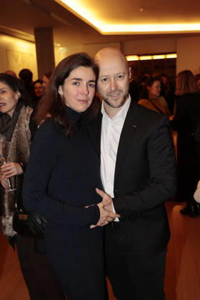 Aurelie Bros und Fabian Gasmia bei der Verleihung vom Ritterorden fuer Kunst und Literatur im Rahmen der Berlinale Soiree Francaise du Cinema in der Franzoesischen Botschaft am 16.02.2026 in Berlin Berlinale Soiree Francaise 2026- Verleihung vom Chevalier Orden