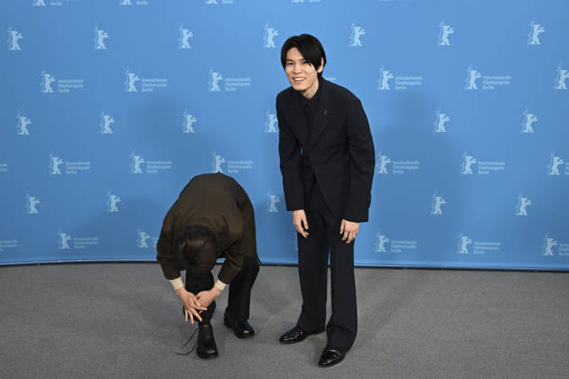 76th Berlin International Film Festival BERLIN, GERMANY - FEBRUARY 18: Actors Miyu Irino (L) and Riku Hagiwara (R) of A New Dawn pose for photographers during the 76th Berlinale in Berlin, Germany, on February 18, 2026. Halil Sagirkaya Anadolu Berlin Germany. Editorial use only. Please get in touch for any other usage.  Copyright: x2026xAnadoluxHalilxSagirkayax