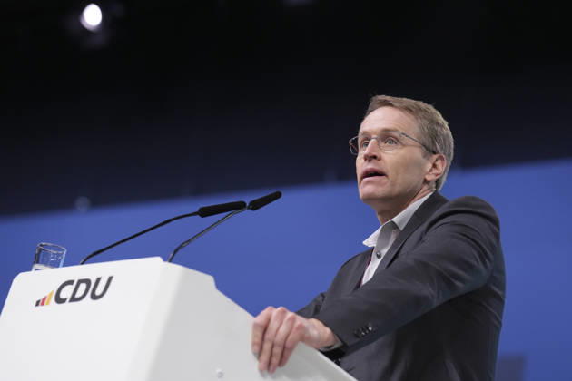 38. Bundesparteitag der CDU Deutschlands Daniel Guenther, Ministerpraesident von Schleswig-Holstein bei seiner Rede auf dem 38.Bundesparteitag der CDU Deutschlands in der Messe Stuttgart, Stuttgart, 20.02.2026 Stuttgart Baden-Wuerttemberg Deutschland