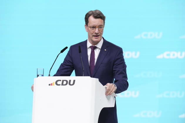 38. Bundesparteitag der CDU Deutschlands Hendrik Wuest, Ministerpraesident von Nordrhein-Westfalen bei seiner Rede auf dem 38.Bundesparteitag der CDU Deutschlands in der Messe Stuttgart, Stuttgart, 20.02.2026 Stuttgart Baden-Wuerttemberg Deutschland
