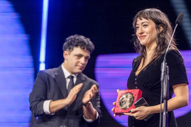 abb Ameer Fakher Eldin und Marie-Rose Osta ¨Golden Bear for Best Short Film im Berlinale Palast bei der Berlinale 2026 Finale Abschlussveranstaltung und Preisverleihung der 76.Internationale Filmfestspiele Berlin am Samstag 21.02.2026 in Berlin Berlin Deutschland