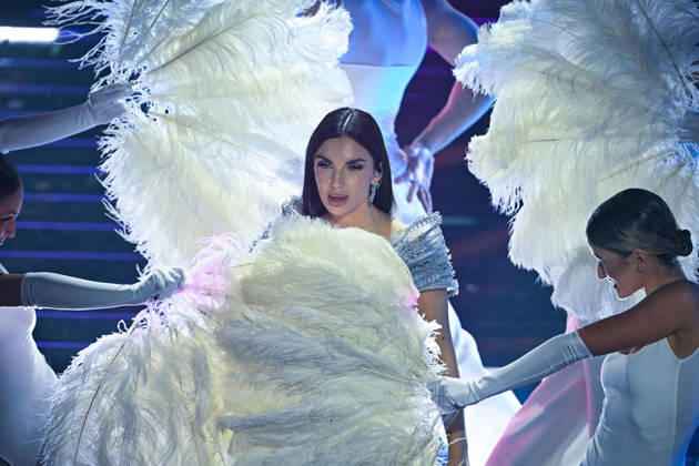 February 25, 2026, Sanremo, Italy: Italian singer Elettra Lamborghini performs on stage at the Ariston theatre during the 76th edition of the Sanremo Italian Song Festival, in Sanremo, Italy, 25 February 2026. The music festival will run from 24 to 28 February 2026. ANSA RICCARDO ANTIMIANI. Sanremo Italy - ZUMAa110 20260225_zaf_a110_139 Copyright: xRiccardoxAntimianix