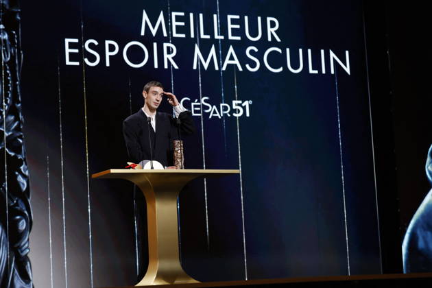 51st Cesar Ceremony Théodore Pellerin with the Best Rising Star Cesar Award for Movie ‘Nino’ during 51st Cesar Film Awards held at l Olympia on February 26, 2026, in Paris, France. Photo by Nasser Berzane ABACAPRESS.COM Paris France  Copyright: xBerzanexNasser ABACAx