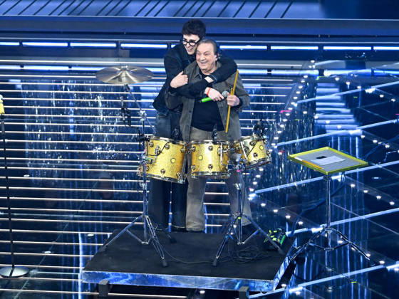 Sanremo, 76th Italian Song Festival. Fourth Night. Pictured: LDA & AKA 7EVEN with Tullio De Piscopo. Copyright: xMaurizioxD Avanzox xipa-agency.netx xPoolxSanremox02x IPA_Agency_IPA72123963
