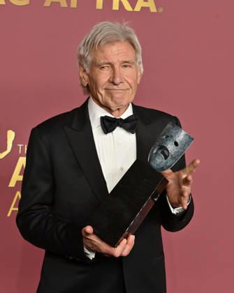 Harrison Ford, recipient of the SAG-AFTRA Life Achievement Award, appears backstage during the 32nd annual SAG Awards held at the Shrine Auditorium in Los Angeles on Sunday, March 1, 2026.  LAP20260301886 JIMxRUYMEN