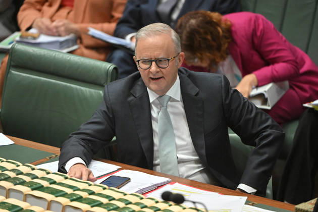 QUESTION TIME, Prime Minister Anthony Albanese during Question Time in the House of Representatives at Parliament House in Canberra, Monday, March 2, 2026. ( NO ARCHIVING CANBERRA AUSTRALIAN CAPITAL TERRITORY AUSTRALIA Copyright: xMICKxTSIKASx 20260302148214169222