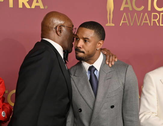 Delroy Lindo and Michael B. Jordan appear backstage during the 32nd annual SAG Awards held at the Shrine Auditorium in Los Angeles on Sunday, March 1, 2026.  LAP20260301189 JIMxRUYMEN