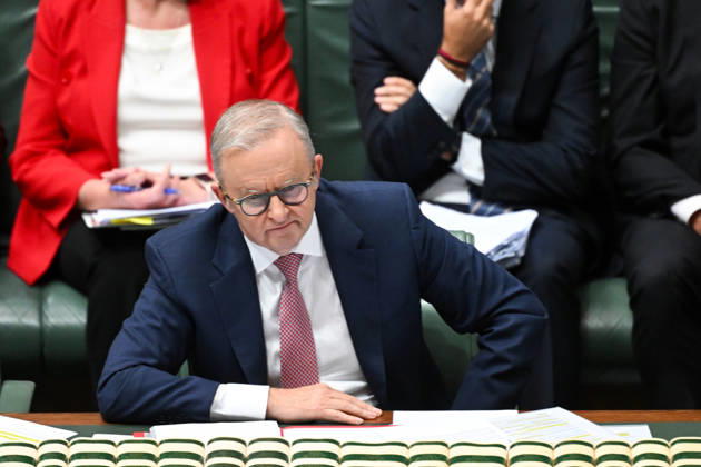 QUESTION TIME, Australian Prime Minister Anthony Albanese reacts during Question Time in the House of Representatives at Parliament House in Canberra, Tuesday, March 3, 2026. ( NO ARCHIVING CANBERRA AUSTRALIAN CAPITAL TERRITORY AUSTRALIA Copyright: xLUKASxCOCHx 20260303159258303686