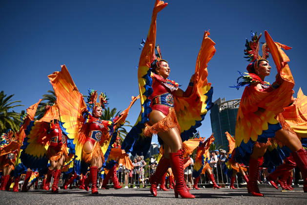News Bilder des Tages #2 MOOMBA FESTIVAL PARADE, Colombian dancers during the 2026 Moomba Parade in Melbourne, Monday, March 9, 2026. ( NO ARCHIVING MELBOURNE VICTORIA AUSTRALIA  Copyright: xJOELxCARRETTx 20260309194061285450