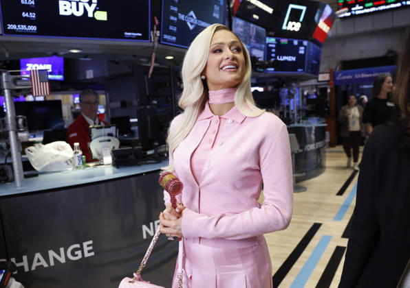 Founder & CEO 11:11 Media Paris Hilton arrives on the floor of the NYSE before ringing the closing bell to celebrate International Women s Day at the New York Stock Exchange on Wall Street on Monday, March 9, 2026 in New York City. The S&P 500 made a comeback from earlier losses on Monday after President Donald Trump said the war against Iran could be reaching its end.  NYP2026030309153 JOHNxANGELILLO