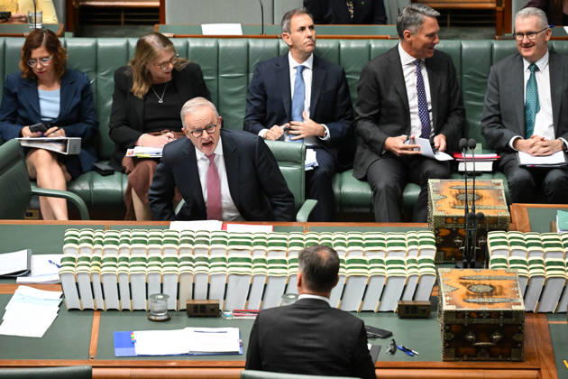 QUESTION TIME, Australian Prime Minister Anthony Albanese reacts during Question Time in the House of Representatives at Parliament House in Canberra, Tuesday, March 10, 2026. ( NO ARCHIVING CANBERRA AUSTRALIAN CAPITAL TERRITORY AUSTRALIA Copyright: xLUKASxCOCHx 20260310150915626330