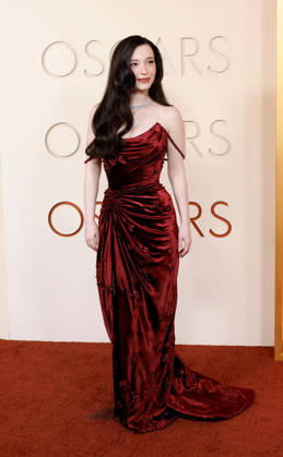 Mikey Madison attends the 98th Oscars on the red carpet for the 98th annual Academy Awards in the Hollywood section of Los Angeles on Sunday, March 15, 2026. Conan O Brien will host the Oscars for the second consecutive year. LAP20260315649 JOHNxANGELILLO