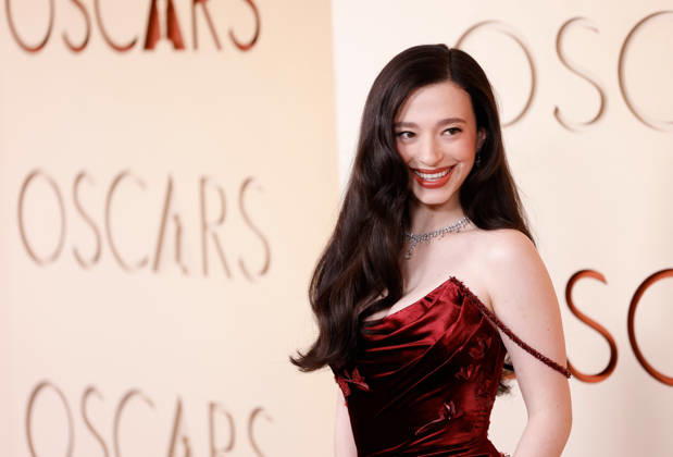 Mikey Madison attends the 98th Oscars on the red carpet for the 98th annual Academy Awards in the Hollywood section of Los Angeles on Sunday, March 15, 2026. Conan O Brien will host the Oscars for the second consecutive year. LAP20260315652 JOHNxANGELILLO