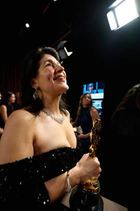 Cassandra Kulukundis backstage with the Oscar® for Casting during the 98th Oscars® at Dolby® Theatre at Ovation Hollywood on Sunday, March 15, 2026. Los Angeles CA USA 350081211PLX