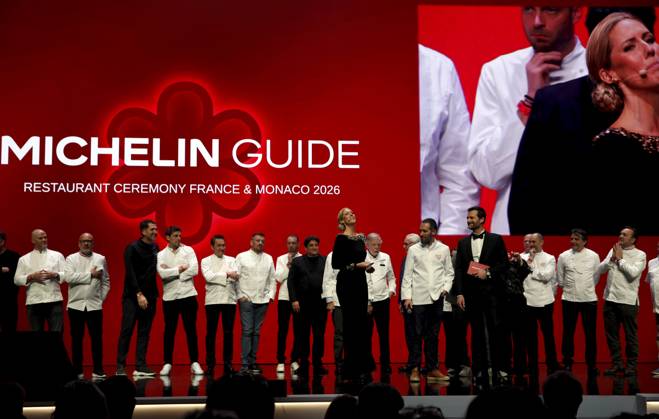 CEREMONIE GUIDE MICHELIN PHOTOPQR NICE MATIN Jean François Ottonello Monaco 16 03 2026 CEREMONIE GUIDE MICHELIN France et Monaco au Grimaldi Forum de Monaco les chefs 3 etoiles the 2026 Michelin Guide award winners ceremony in Monaco on March 16, 2026 Monaco France  Copyright: xPHOTOPQR NICExMATIN MAXPPPxJeanxFrançoisxOttonellox 20260316NIM5407 20260316NIM5407