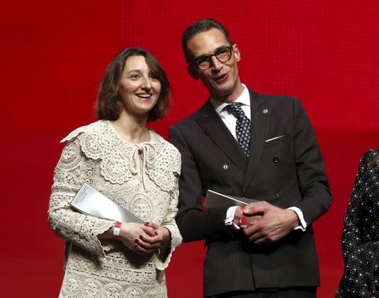 CEREMONIE GUIDE MICHELIN PHOTOPQR NICE MATIN Jean François Ottonello Monaco 16 03 2026 CEREMONIE GUIDE MICHELIN 2026 France et Monaco au Grimaldi Forum de Monaco Marco Tognon, Les Ambassadeurs by Christophe Cussac a Monaco et Camille Gouyer, Virtus a Paris Prix Michelin Service the 2026 Michelin Guide award winners ceremony in Monaco on March 16, 2026 Monaco France  Copyright: xPHOTOPQR NICExMATIN MAXPPPxJeanxFrançoisxOttonellox 20260316NIM5435 20260316NIM5435