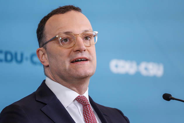 Statement vor den Fraktionssitzung der CDU CSU Jens Spahn, Fraktionsvorsitzender der CDU CSU im Bundestag, spricht während eines Statement vor der Fraktionssitzung am 17.03.2026 in Berlin. Berlin Berlin Deutschland Reichstag
