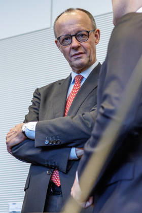 Fraktionssitzung CDU CSU Friedrich Merz (CDU), Fraktionsvorsitzender, bei einer Fraktionssitzung am 17.03.2026 in Berlin. Berlin Berlin Deutschland Bundestag