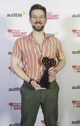 March 16, 2026: Austin, Texas. 2026 IHeartPodcast Awards, winners pose with their awards. Zackary Grady, wirter director, winner for Best Fiction, Murder at the Patel Motel. - ZUMAda1_ 20260316_zap_da1_087 Copyright: xSandraxDahdahx