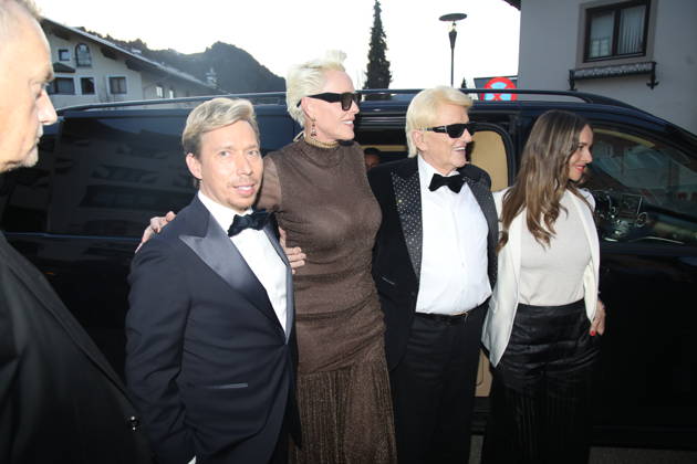 Helmut Werner, Brigitte Nielsen, Heino und Nicole Werner bei der Premiere der RTL Dokuserie Heino - Karamba, Karacho, Kult! im Filmtheater Kitzbühel. Kitzbühel, 13.03.2026 Copyright: xAgenturxWehnert M.xGränzdörferx