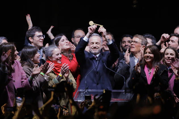 Emmanuel Gregoire, ex former deputy mayor of Paris, reuniting the left wing parties except extreme left LFI , has been elected as new mayor of the French capital with 51 of votes, March 22nd Emmanuel GREGOIRE, actuel depute PS, candidat PS aux élections municipales de mars 2026 pour la mairie de Paris remporter le siège de Maire de Paris lors de la soiree electorale des résultats des votes du second tour de scrutin des elections municipales de Paris 2026, le dimanche 22 mars 2024, in Paris, Place de la Bataille de Stalingrad Rotonde de Stalingrad, Ile de France, Europe Emmanuel GREGOIRE, former first deputy mayor of Paris under Anne HIDALGOs second term of office, current PS deputy for the 7th constituency of Paris, candidate for the Socia Copyright: xStephanexAllamanx xStarfacex STAR_454349_016