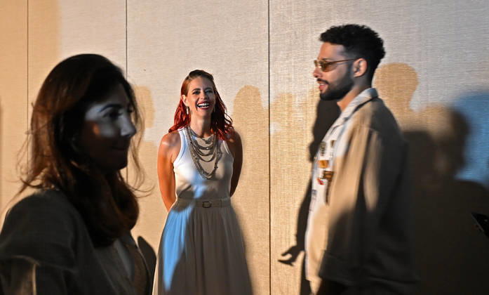 March 22, 2026, Mumbai, Maharashtra, India: Bollywood actress Kalki Koechlin (c) smiles backstage before she goes on the runway on the last day of Lakme Fashion Week (LFW) in Mumbai. Mumbai India - ZUMAs197 20260322_aaa_s197_419 Copyright: xAshishxVaishnavx