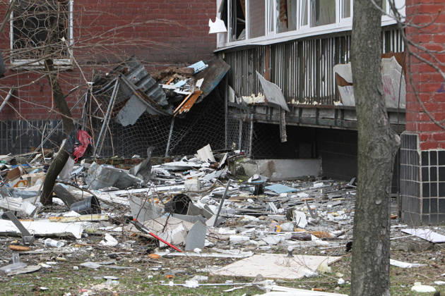 A 14-storey apartment block is damaged by a Russian drone strike in Dnipro, Ukraine, March 24, 2026. Russian forces attacked the eastern Ukrainian city with strike drones. At least 13 people were injured, including two girls aged 12 and nine, and a one-and-a-half-year-old boy. (Photo by Mykola Miakshykov Ukrinform) Russian army attacks apartment block with drone in Dnipro Copyright: xMykolaxMiakshykovx