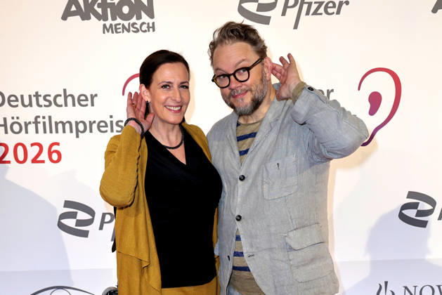 Ulrike Frank und Marc Schubring bei der Verleihung vom Deutschen Hoerfilmpreis am 24.03.2026 im Colosseum Filmtheater in Berlin Verleihung vom 24. Deutschen Hoerfilmpreis in Berlin