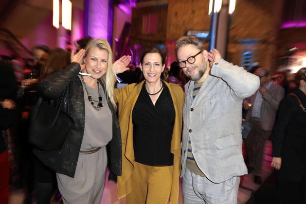 Nadine Krueger, Ulrike Frank und Marc Schubring bei der Verleihung vom Deutschen Hoerfilmpreis am 24.03.2026 im Colosseum Filmtheater in Berlin Verleihung vom 24. Deutschen Hoerfilmpreis in Berlin