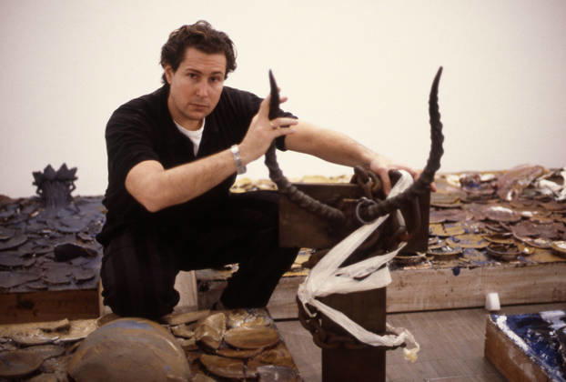 Portrait du cineaste et artiste Julian Schnabel en 1990 Hannah ASSOULINE Opale.photo RECORD DATE NOT STATED