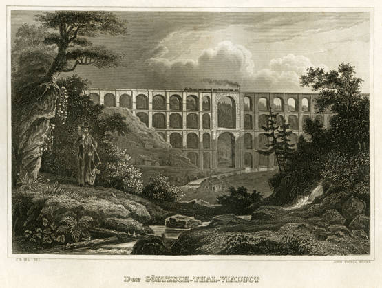 Europa, Deutschland, Sachsen, Vogtland, Netzschkau, Göltzschtalbrücke, Eisenbahnbrücke eingeweiht 1851 . Motiv aus : Meyer s Universum . Ein Volksbuch enthaltend Abbildung und Beschreibung des Sehenswerthesten und Merkwürdigsten in Natur und Kunst . Verlag des Bibliographischen Instituts , Hildburghausen, 1859 . Europe, Germany, Saxony, Vogtland, Netzschkau, Göltzsch Viaduct, railway bridge, inaugurated 1851, image from : Meyer s Universum , publishing house : Bibliographisches Institut, Hildburghausen, 1859 . Göltzschtalbrücke Göltzsch Viaduct  xHistorischesxAugexxRalfxFeltzx Copyright: xHistorischesxAugexRalfxFeltzx Göltzschtalbrücke Göltzsch Viaduct